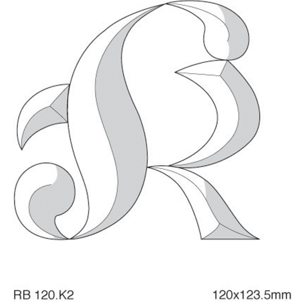 Stylised Alphabet letter K 120mm high(6)