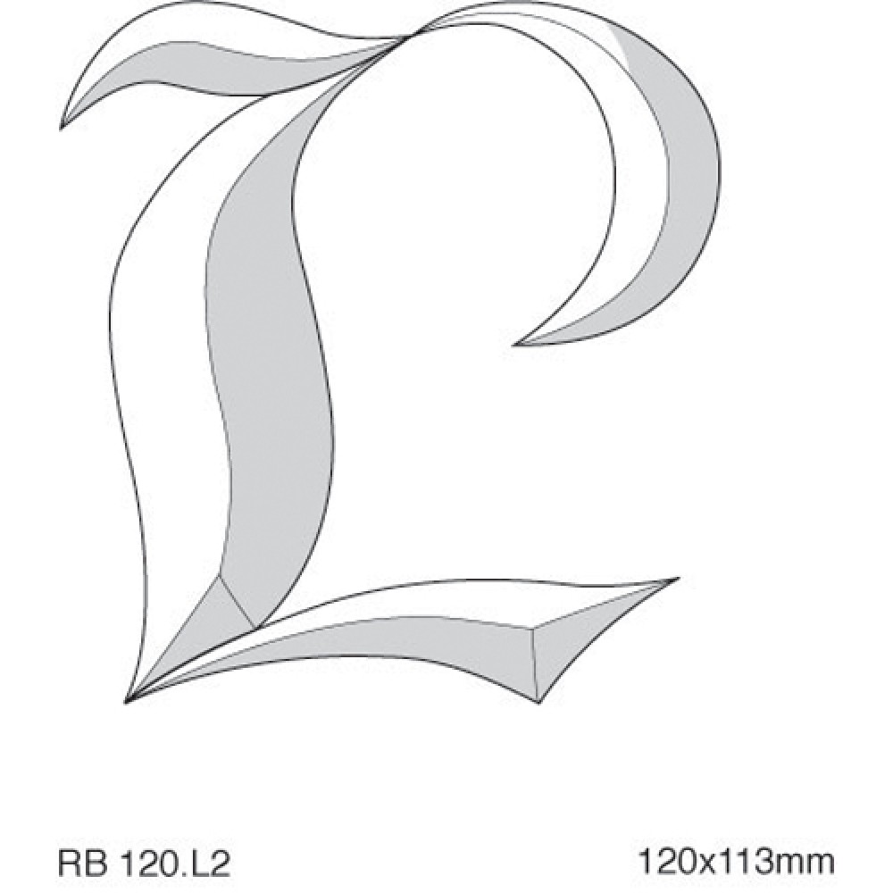 Stylised Alphabet letter L 120mm high (4