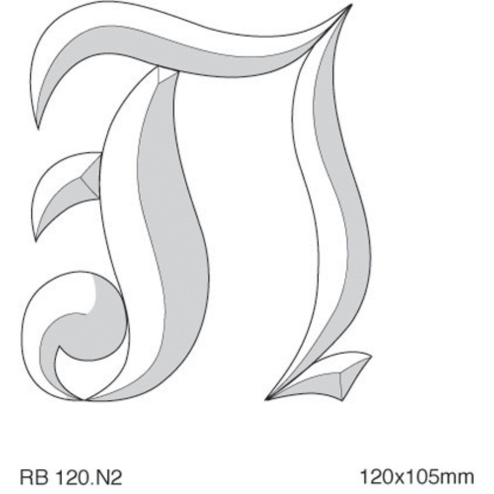 Stylised Alphabet letter N 120mm high(6)
