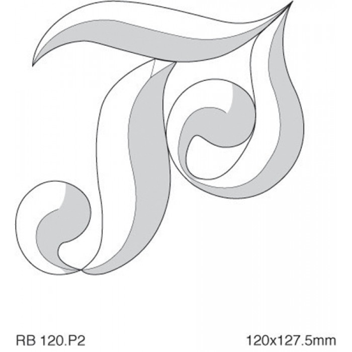Stylised Alphabet letter P 120mm high (5