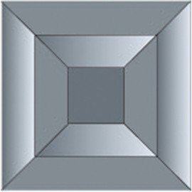 Double Faceted Square Grey 51x51mm (1)