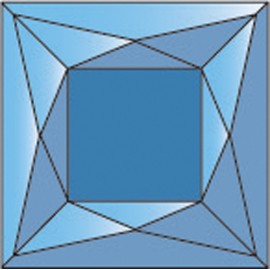51 x 51mm Multi Faceted Blue Square