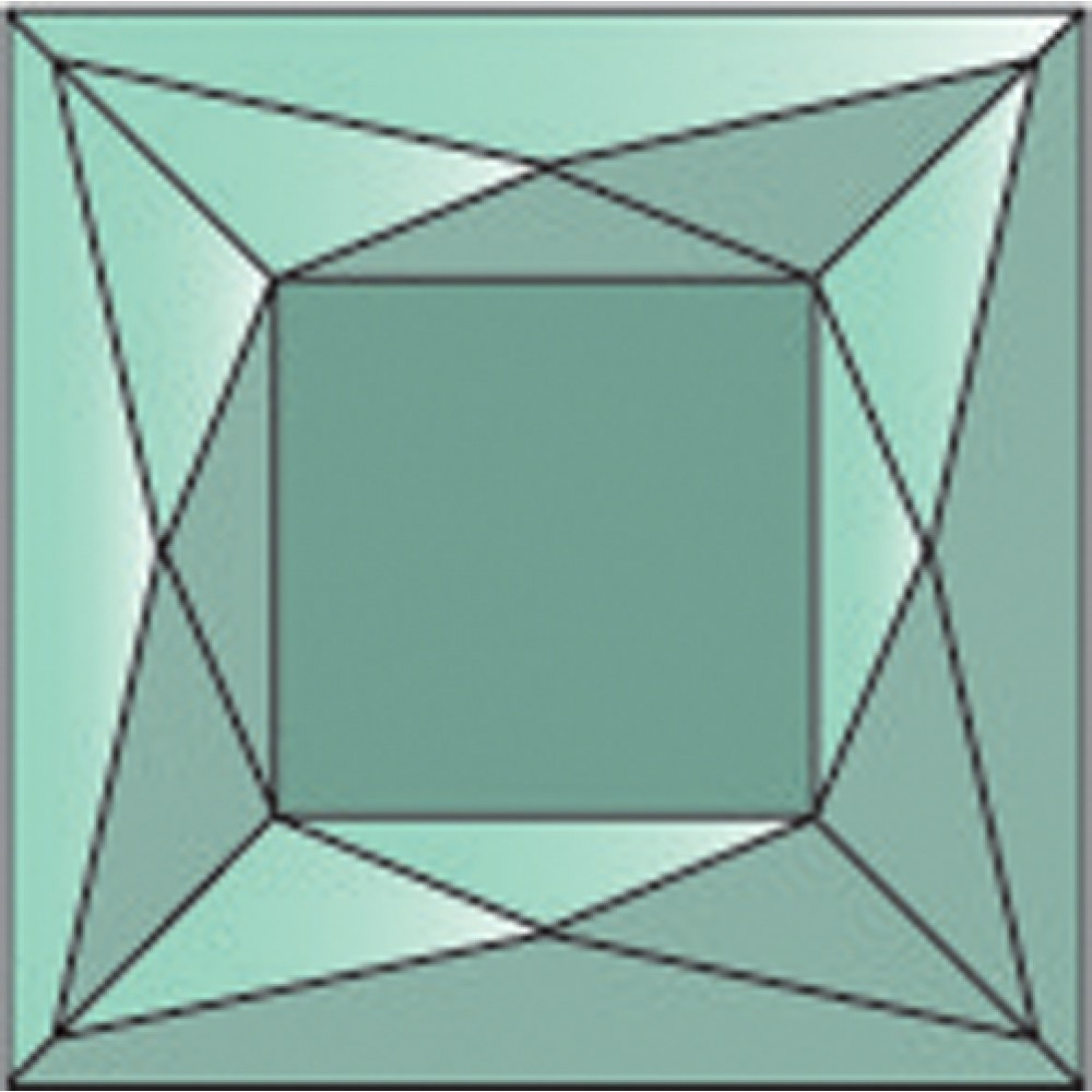 51 x 51mm Multi Faceted Green Square