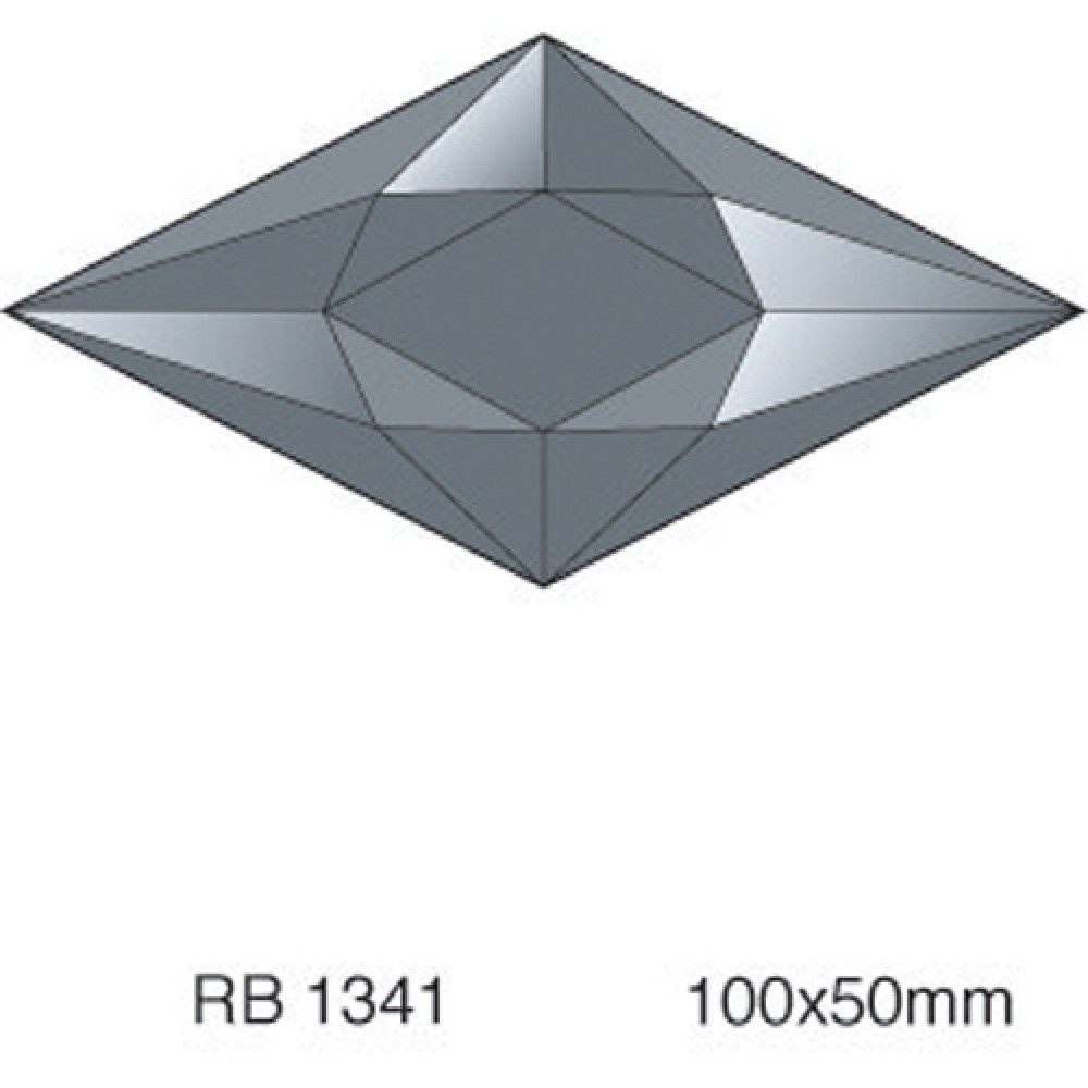 Multi Faceted Grey Diamond 100x50mm (1)