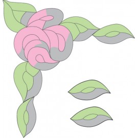 Rose & Leaves Cluster - Pink&Green 240x245mm (9)
