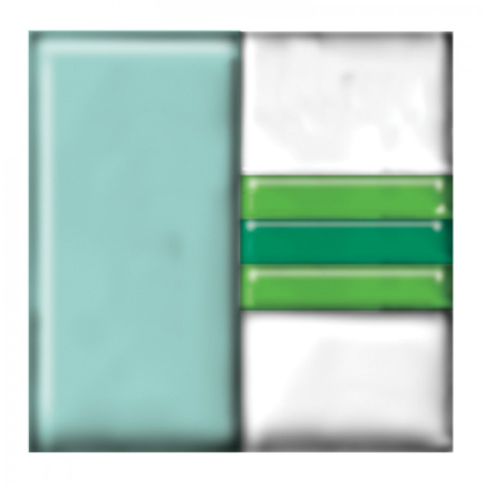 Square 80x80mm Dark/Mid Sea Green with Clear