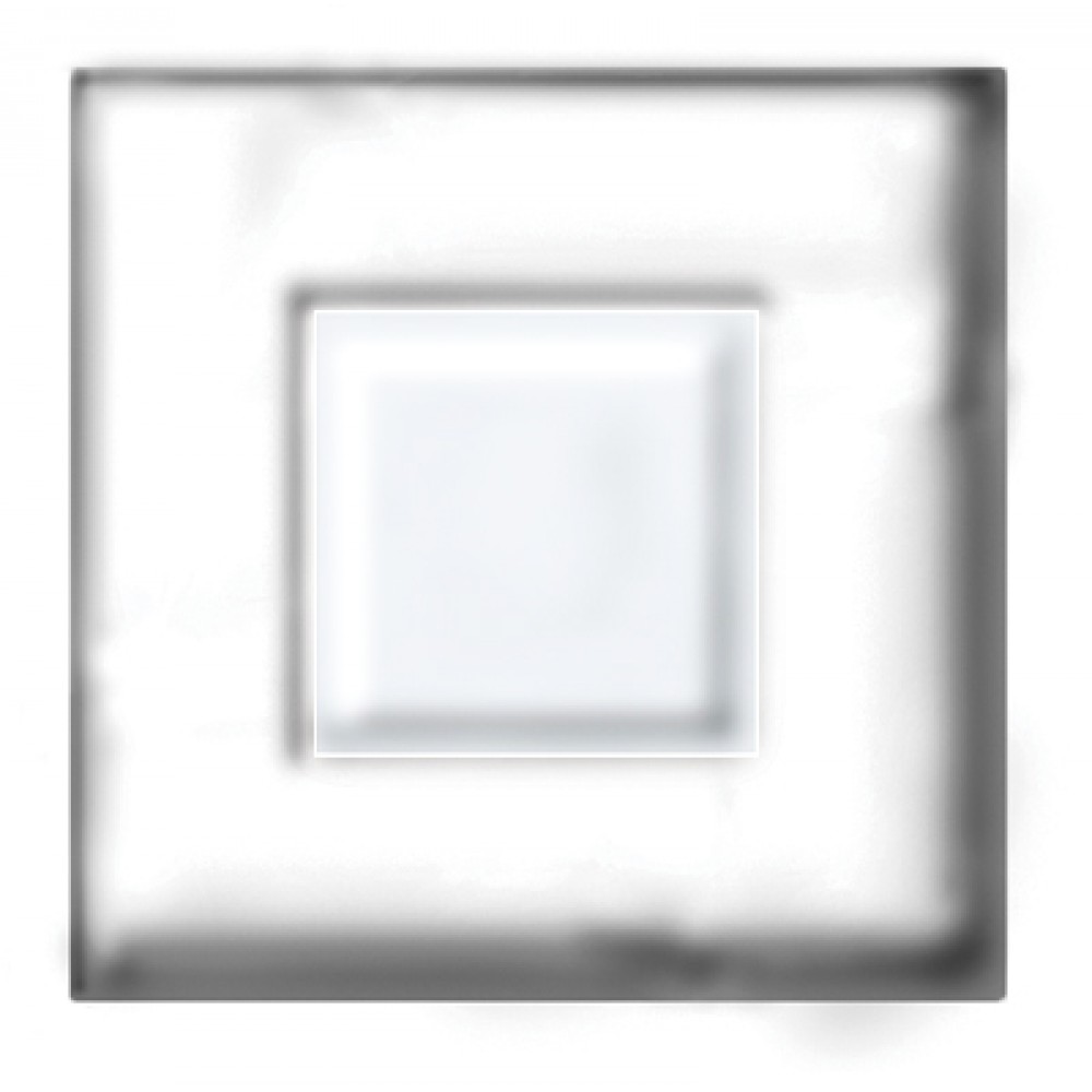 Square 40x40mm White on Clear