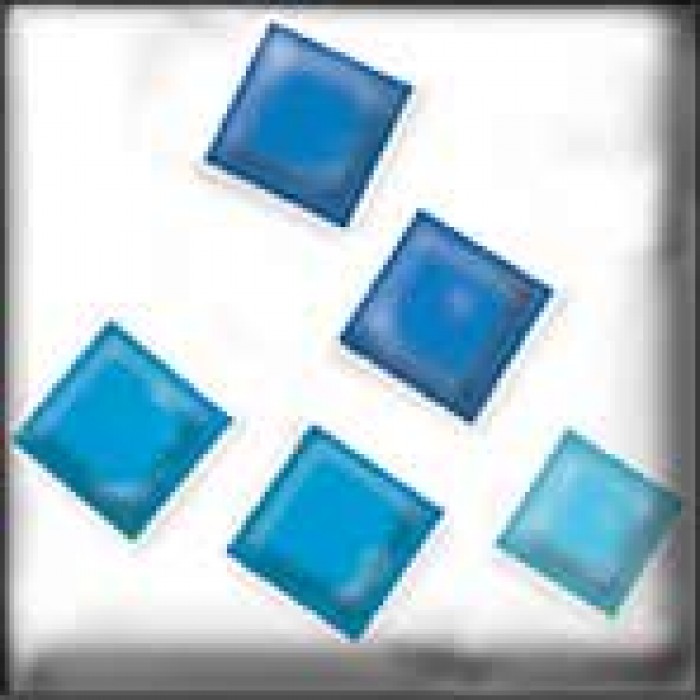 Dark/Mid/Sky Blue on Clear Square 60 x 60mm